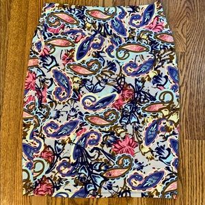 Paisley print pencil skirt